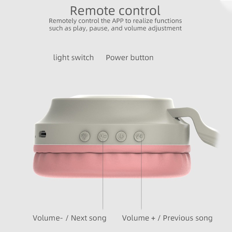 Tai Nghe Bluetooth Nhét Tai Hình Tai Mèo Phát Sáng