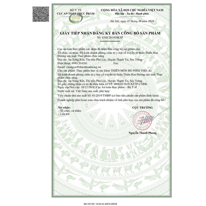 Thiên môn bổ phổi bình đông 280ml