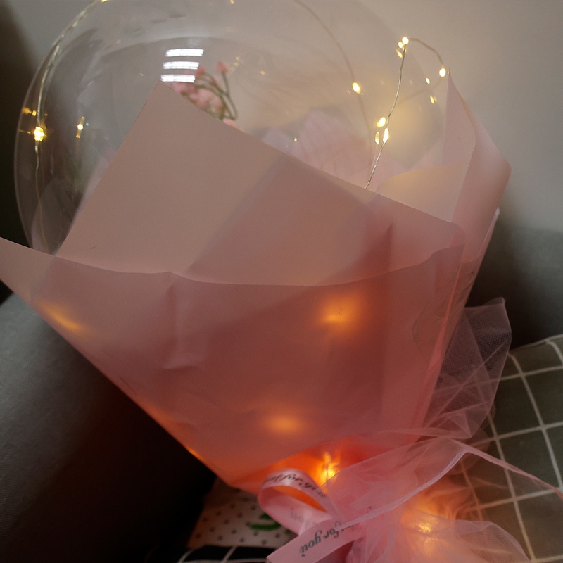 Bó hoa Gypsophila trong suốt có đèn LED phát sáng dùng làm quà tặng đám cưới DIY độc đáo