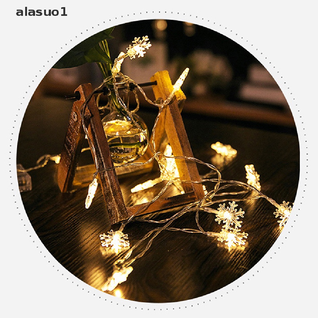 [alasuo1] Dây Đèn LED Hình Bông Tuyết Ánh Sáng Trắng Ấm Áp Trang Trí Nhà Cửa Dịp Giáng Sinh