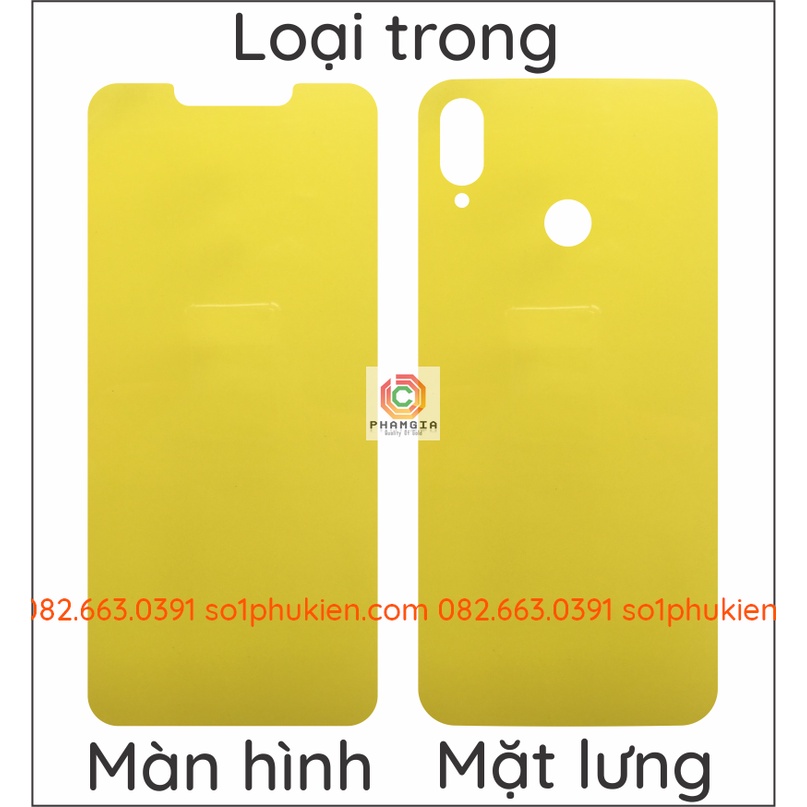 Dán PPF Huawei Nova 3i loại trong, nhám, vân da cá sấu dành cho màn hình, mặt lưng, full body lưng viền