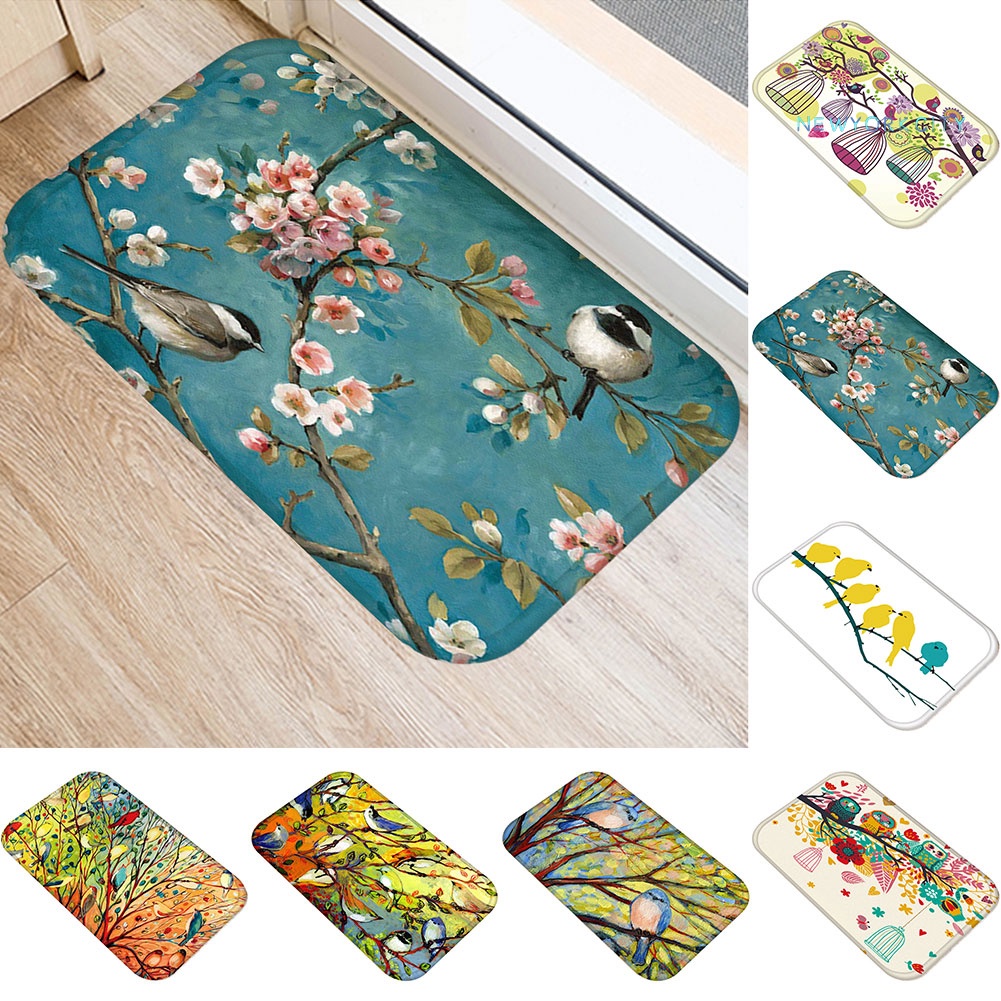 Thảm lót cửa chùi chân Chống Trượt Hình Cành Hoa