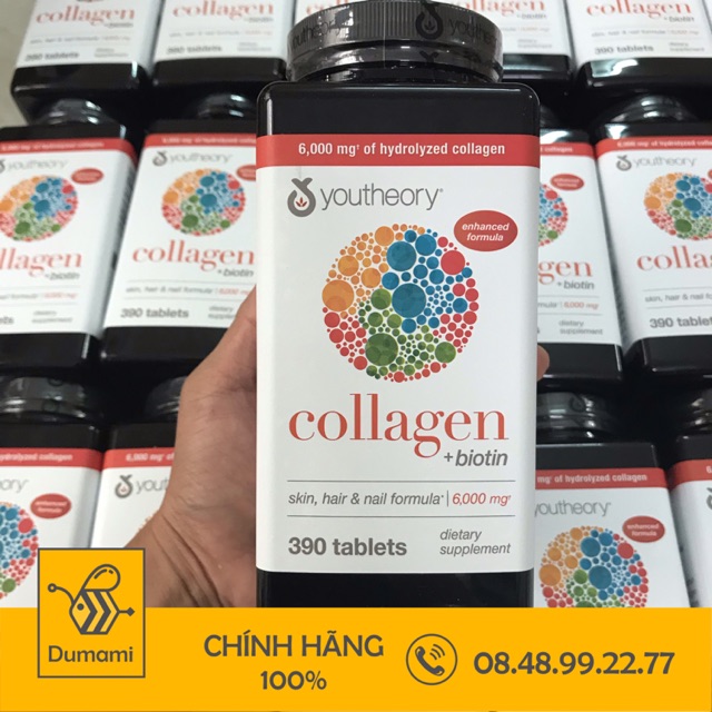 [Mã 77FMCGSALE giảm 8% đơn 500K] [Ship nhanh+Date xa] 390v Viên uống đẹp da COLLAGEN YOUTHEORY - Mỹ | BigBuy360 - bigbuy360.vn