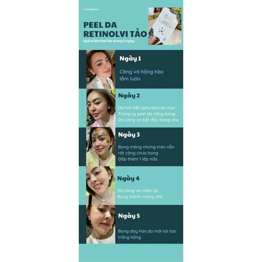 Peel Da Retinol Vi Tảo - Trang Nemo - Peel số 1 và Peel số 2