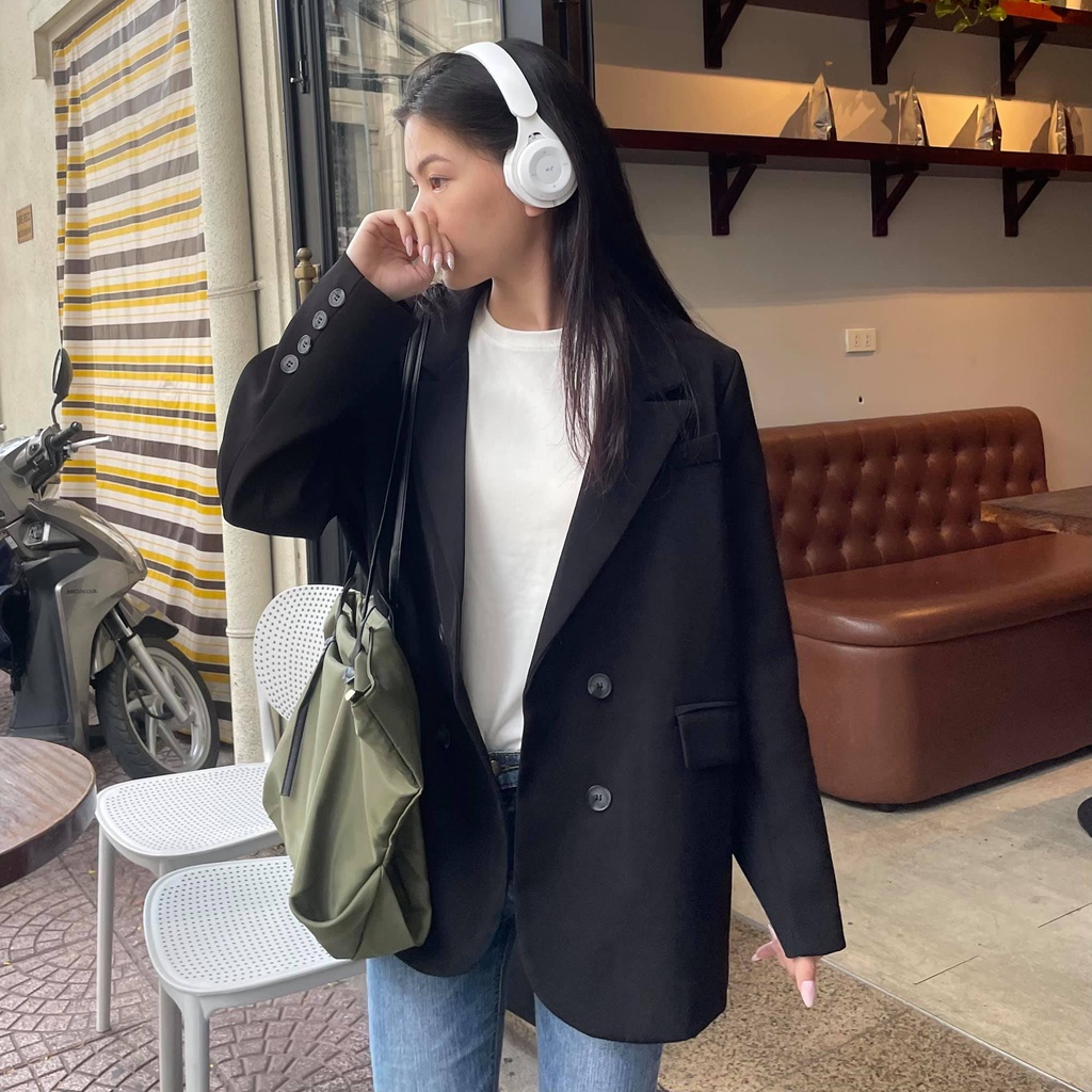 Áo vest nữ dài tay xanh mint ulzzang Hàn Quốc, Áo khoác blazer nữ 2 lớp tay dài vintage - Maoshop | BigBuy360 - bigbuy360.vn