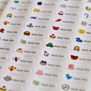Name sticker dán đồ dùng cho bé