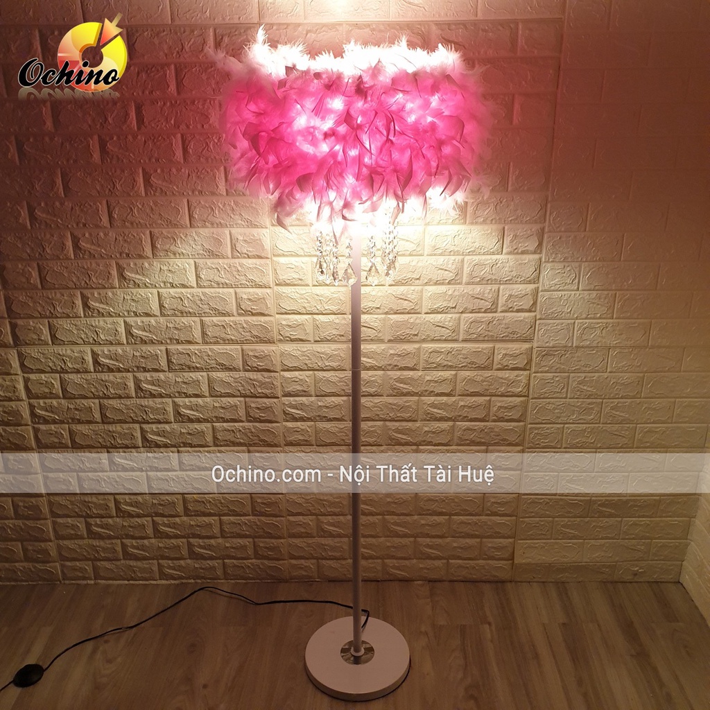 Đèn Ngủ Lông Vũ Cây Cao Sang Chảnh 1M48 Dùng Chụp Hình Và Trang Trí (Hàng Có Sẵn)