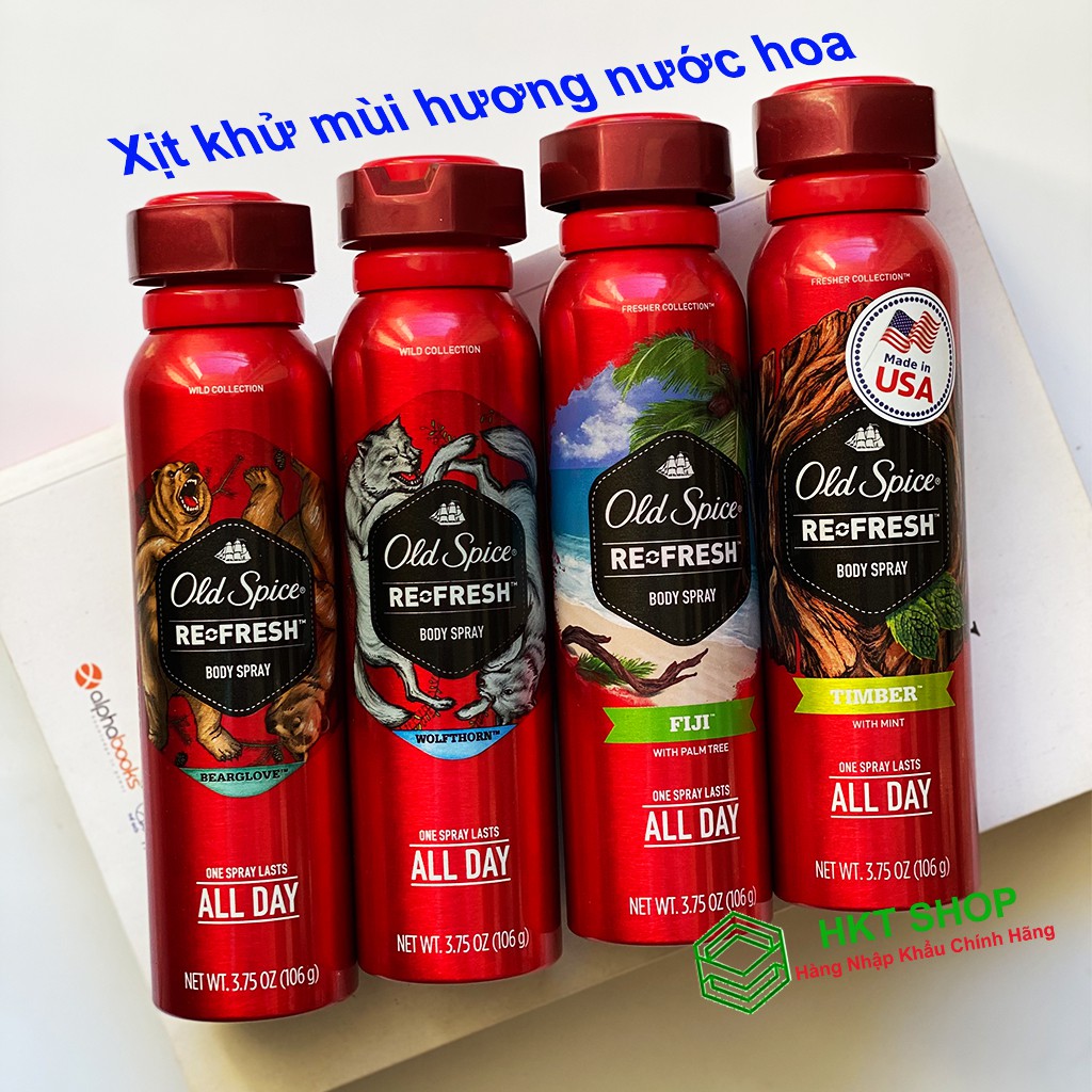 [USA] Xịt khử mùi toàn thân Old Spice Timber 106g - HKT Shop