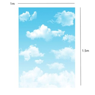 Backdrop Cho Studio Loại Tường Hình Bầu Trời Xanh Kích Thước 3X5Ft