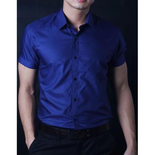 Áo sơ mi nam trơn, cộc tay, vải mềm mại, không nhăn, thấm hút mồ hôi tốt, dáng chuẩn, năng động, trẻ trung | BigBuy360 - bigbuy360.vn
