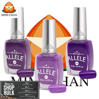 Các Màu Tím Môn, Vàng, Tím Cà, Tím Pastel Quý Phái, Sơn Móng Tay Allele - AE01 Chai 15ml Tone Màu Đa Dạng, Không Độc Hại
