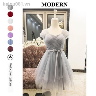 Đầm phù dâu dự tiệc phối lông sang trọng thời trang 2020 dành cho nữ