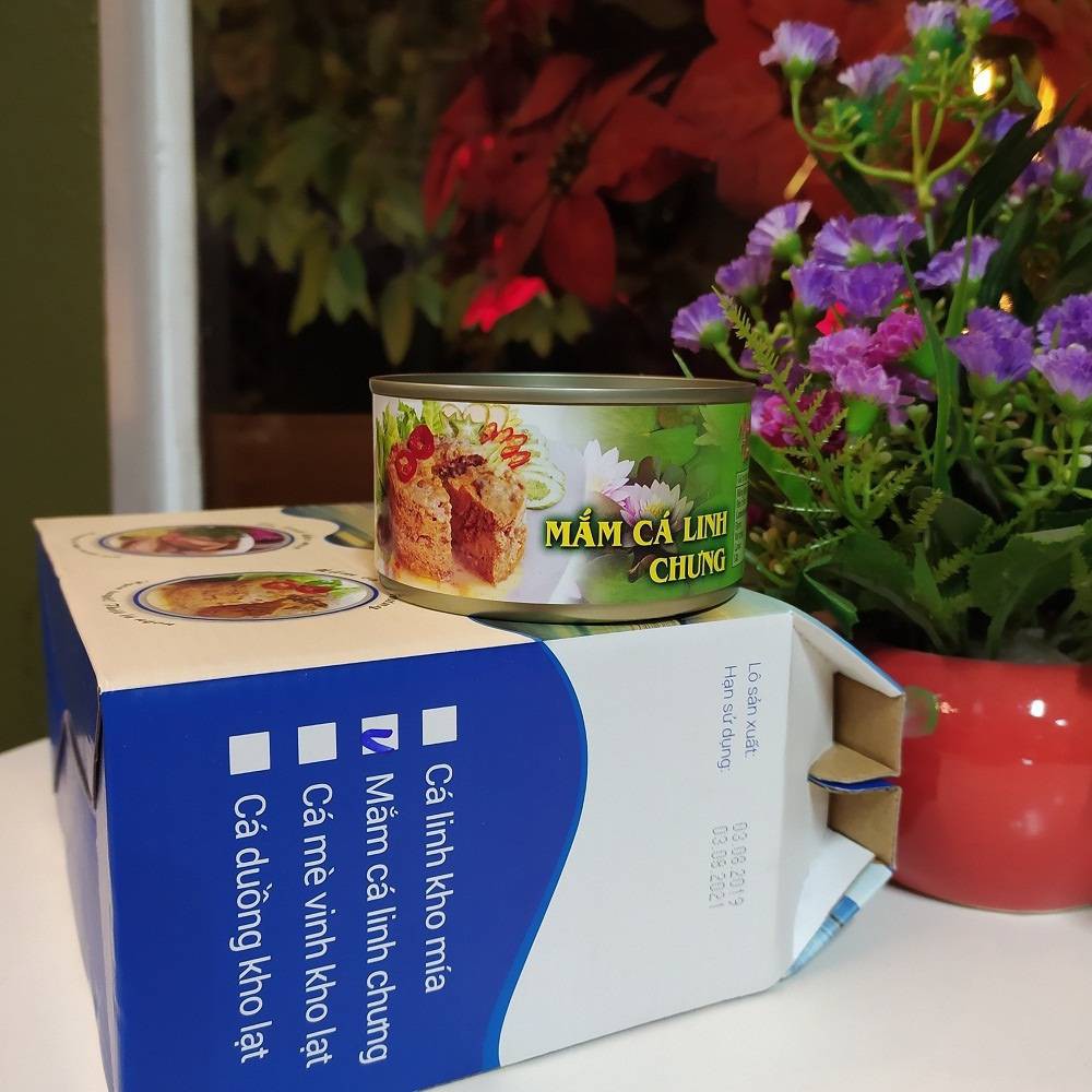 Combo 2 lon - Mắm cá linh chưng trứng và thịt đóng hộp thơm ngon hiệu Antesco - HSD 24 tháng