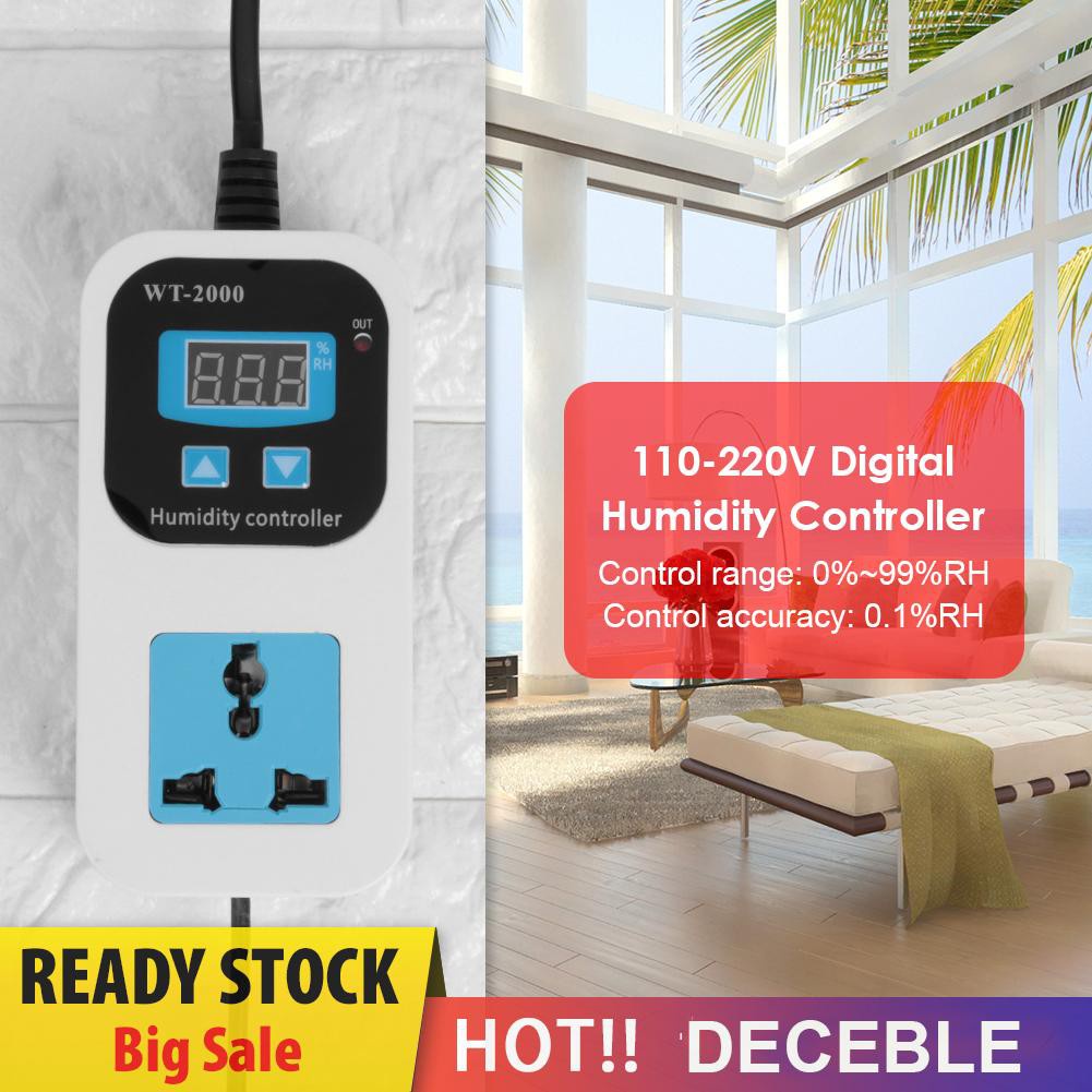 Deceble 110-220V Digital Humidity Controller Moisture Control Switch Socket Sensor