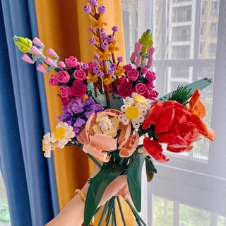 Lego Bó Hoa Bảo Quản Hoa Hồng Hoa Hồng Lắp Ráp Khối Xây Dựng Mô Hình Quà Tặng Đồ Chơi Cho Bé Gái flower bouquet