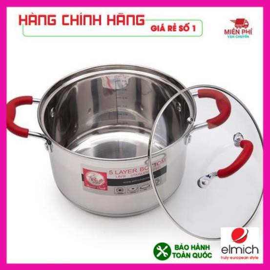 Bộ nồi inox Smartcook 3 chiếc size 16cm, 20cm, 24cm, bộ nồi elmich cao cấp, bảo hành 2 năm.