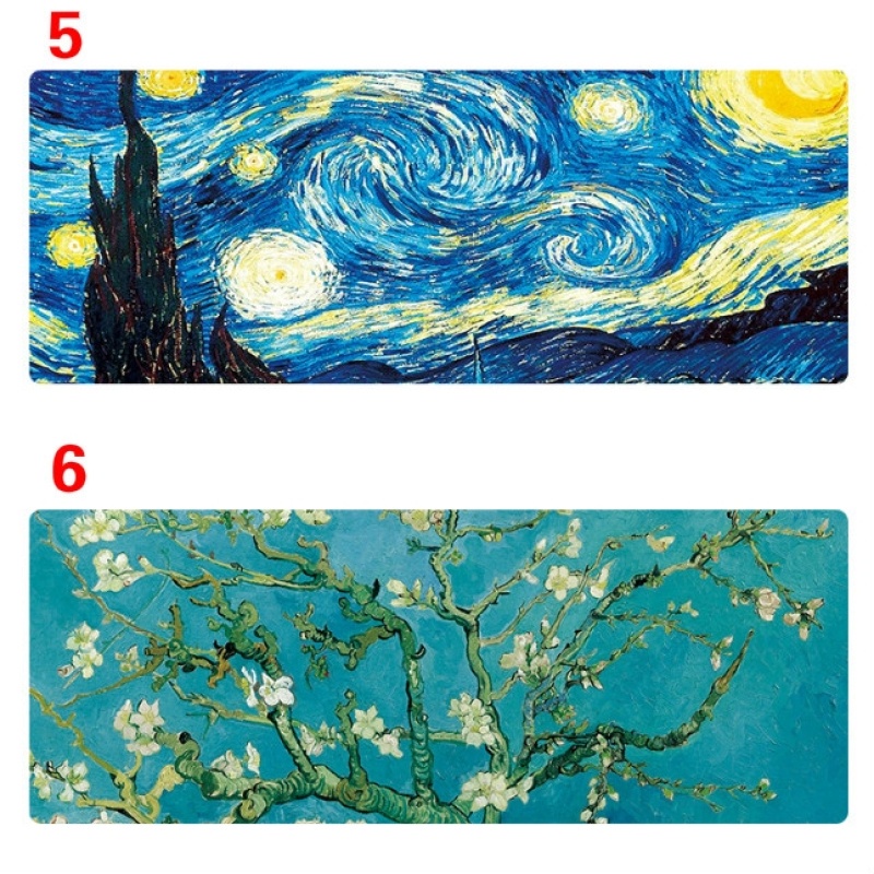 Thảm Lót Chuột Chơi Game Chống Trượt 400x900 X 3mm In Hình Tranh Sơn Dầu Van Gogh