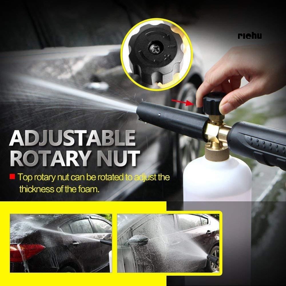 Bình Xịt Bọt Tuyết Rửa Xe Hơi RI + Đai Ốc Xoay Điều Chỉnh Được Kèm Bình Đựng Xà Phòng 1L