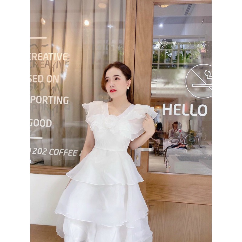 đầm xoè phồng bèo cực xinh