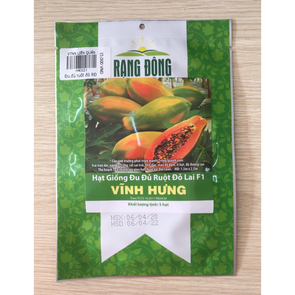 Đu Đủ Ruột Đỏ F1 RĐ Vĩnh Hưng