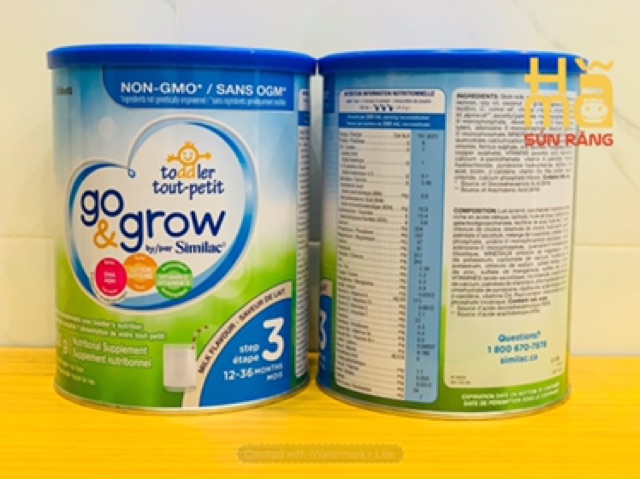 Sữa bột Similac Go Grow Canada số 3, vị vani và milk, hộp 850gram