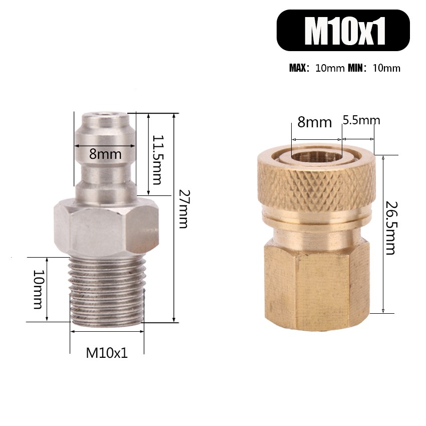 Đầu Nối Bằng Thép Không Gỉ m8x1 m10x1 Tháo Gỡ Nhanh Cho pcp
