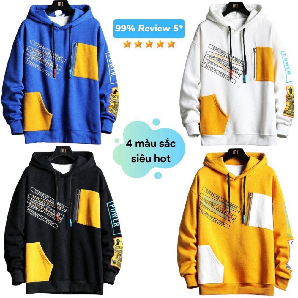 Áo Hoodie Unisex nam nữ khoác nỉ KN34 trần bông cao cấp phối màu siêu đẹp, form unisex Hàn Quốc