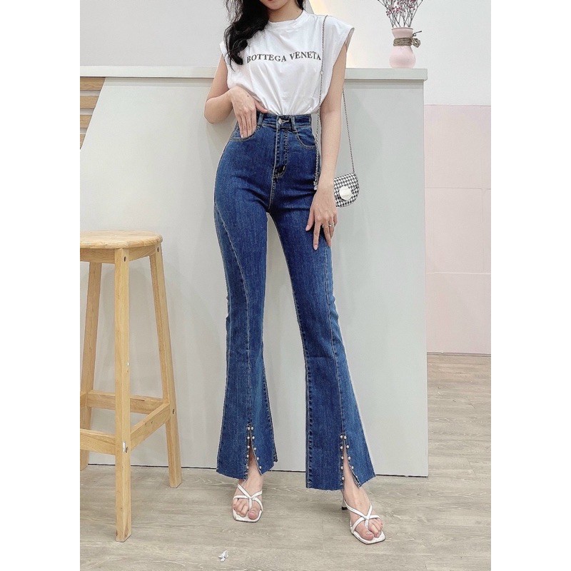 Quần jean ống bass ( loe) co giãn tốt , lưng siêu cao, hàng loại 1 ( hình thật 100%₫ | BigBuy360 - bigbuy360.vn