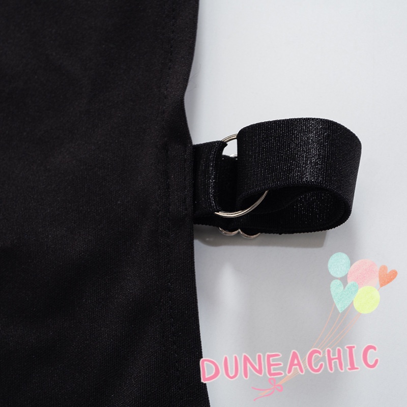 DUNEA Đầm kiểu màu trơn xẻ tà cao quyến rũ thời trang dành cho nữ