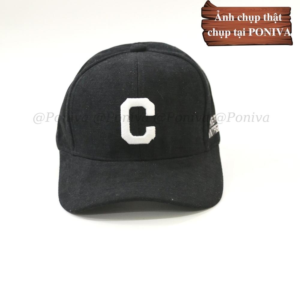 Mũ lưỡi trai ❤️ Nón kết thêu chữ C chất nhung mịn form unisex C007 phong cách Ulzzang Thời trang PONIVA siêu hot