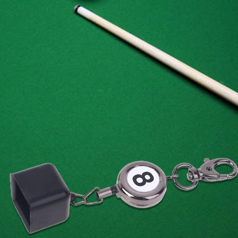 SUN Portable Retractable Billiards Snooker Pool Cue Chalk Holder Drawing Keys Chain