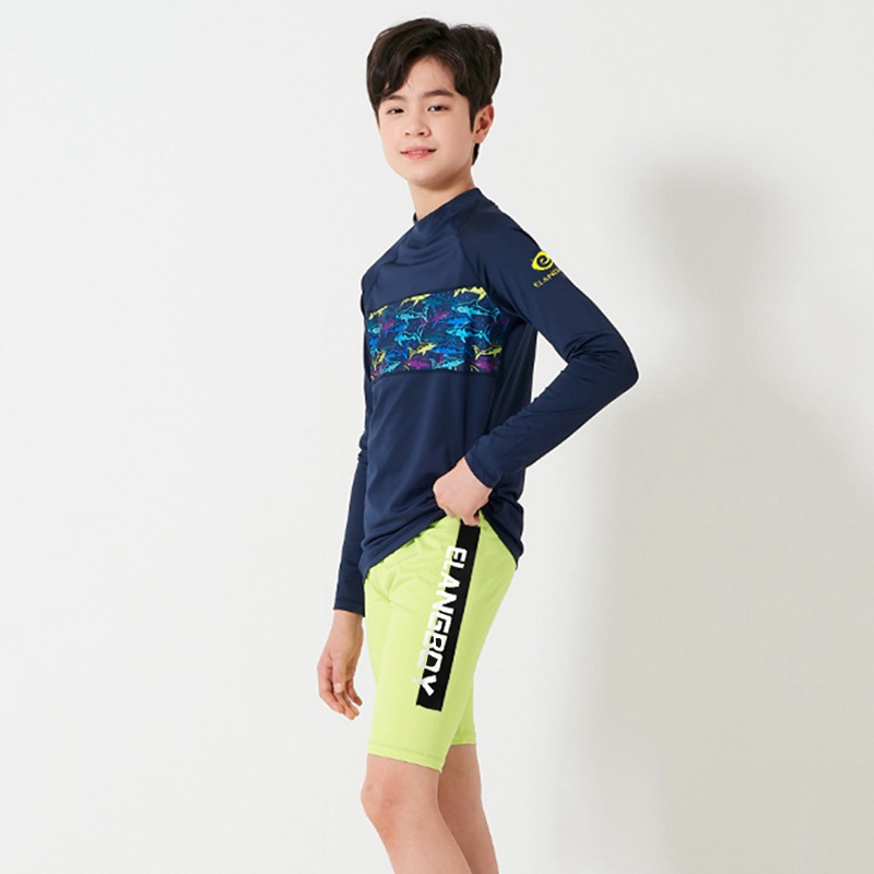 Bộ Đồ Bơi Dài Tay Nhanh Khô Size Lớn 9-14 Tuổi Cho Bé Trai