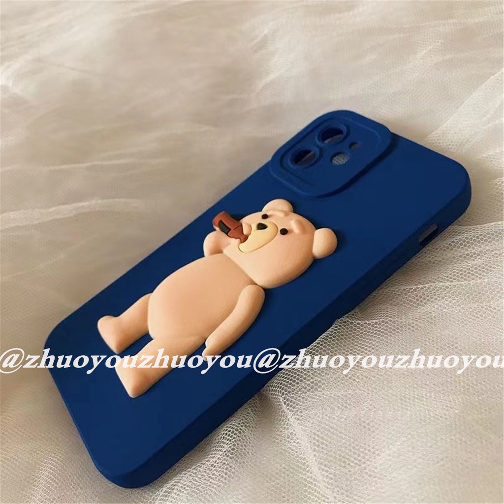 Mới Ốp Điện Thoại Chống Sốc In Hình Gấu Bắt Bia Cho Iphone 13 11 12 xs xr 78plus 6