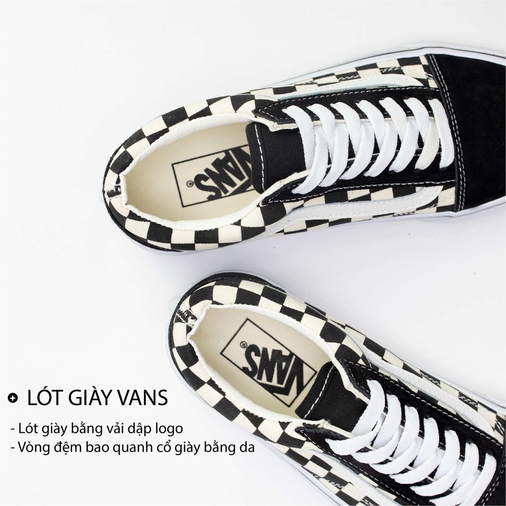 Giày vans caro chính hãng cho nam nữ, vans old skool checker chuẩn full box