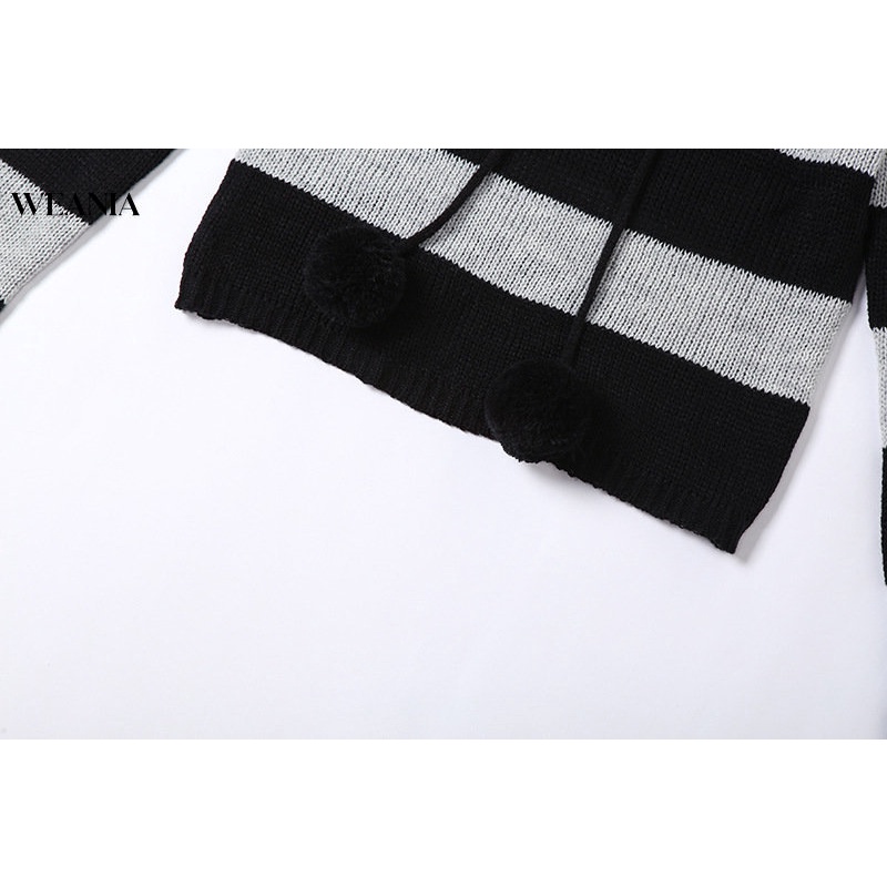 Áo Sweater Dệt Kim Kẻ Sọc Thời Trang Cho Nữ