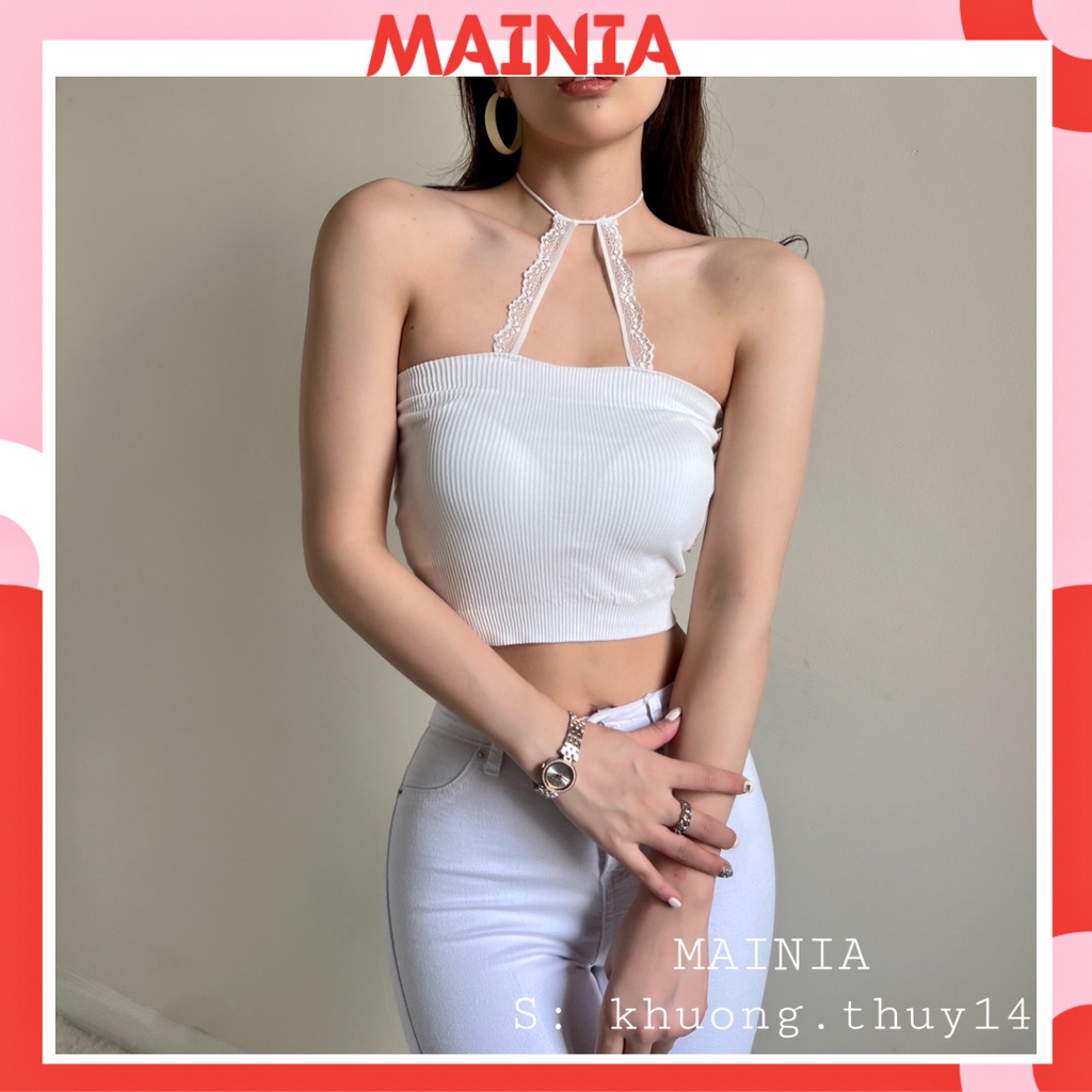 [Bao Đẹp Dày Dặn] Áo Bra Quây Cotton Gân Tăm Siêu Xinh Cột Dây Cổ Áo Croptop Thời Trang Mainia Shop