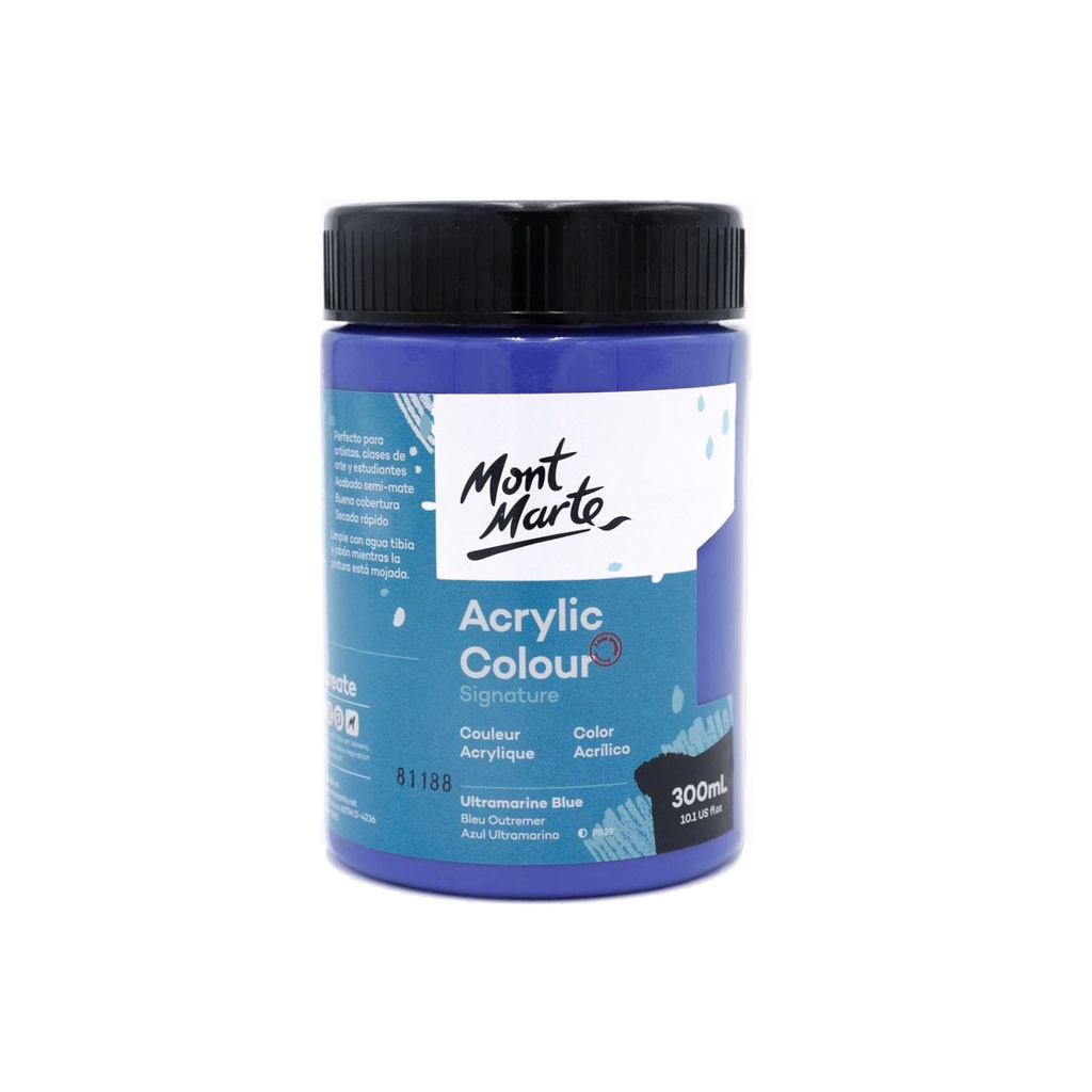 Màu Acrylic Mont Marte 300ml - Ultramarine Blue - Acrylic Colour Paint Signature 300ml (10.1oz) - MSCH3019