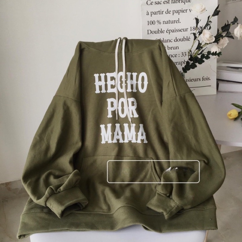 [ẢNH THẬT] Áo Nỉ Hoodie Chữ MAMA Chất Nỉ Ngoại Dày Dặn Form Rộng Tay Phồng-Unisex Nam Nữ( Hàng Sẵn)