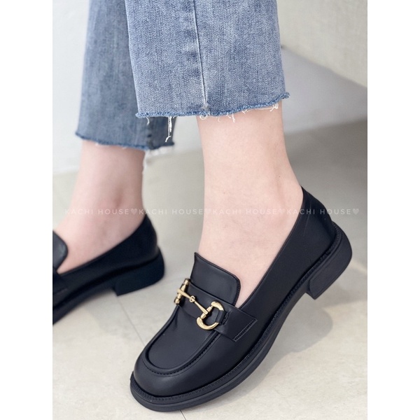 GIÀY búp bê mũi tròn xích vàng 6668-3- Kachi House