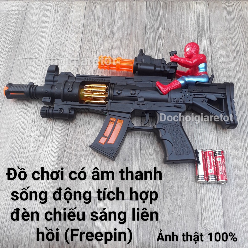 Đồ Chơi Súng siêu nhân có nhạc đèn liên thanh, chất liệu cao cấp, tặng kèm pin cho bé [Đồ chơi vận động]