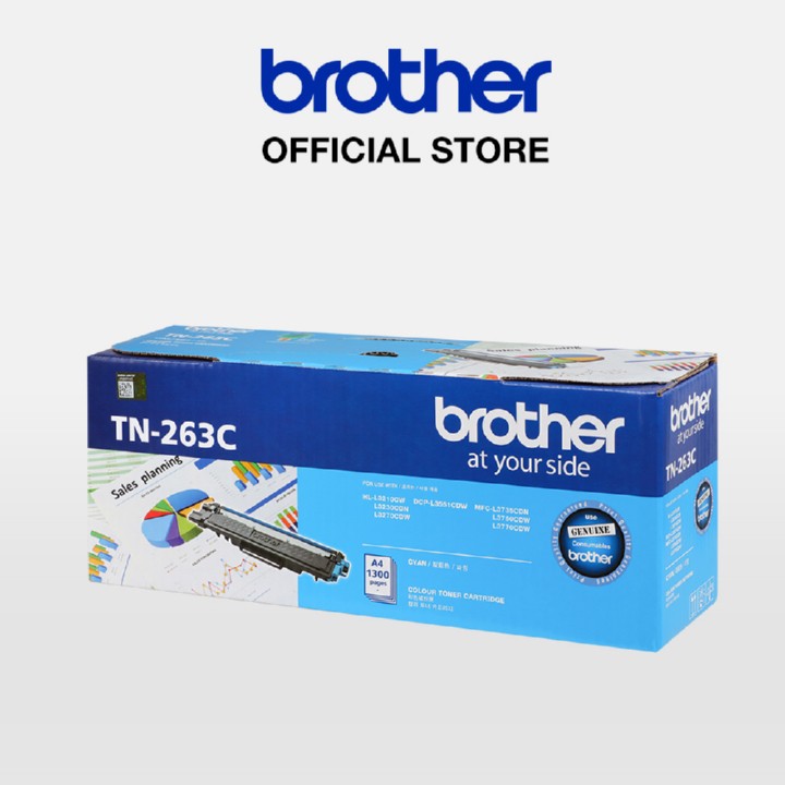 [Mã ELMALL150 giảm 8% đơn 500K] Mực in laser màu Brother TN-263C (xanh) cho HL-L3230CDN/ DCP-L3551CDW/ MFC