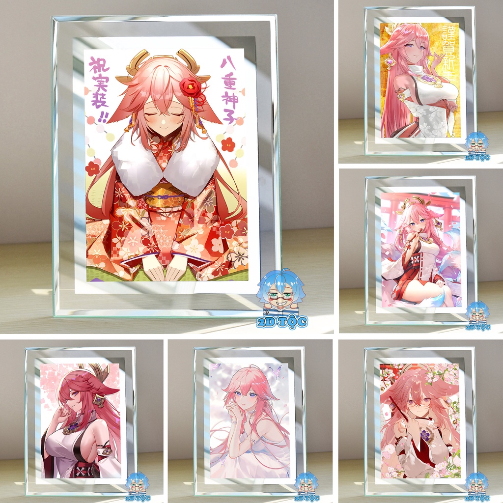 Khung kính để bàn Yae Miko (2) Game Genshin Impact  by 2D Tộc Shop
