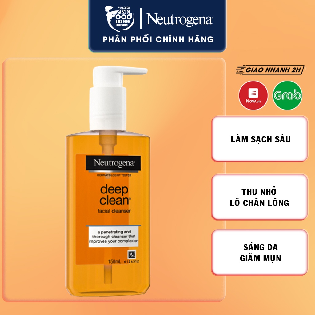 Sữa Rửa Mặt Làm Sạch Sâu Dạng Gel Neutrogena Deep Clean Facial Cleanser 150ml