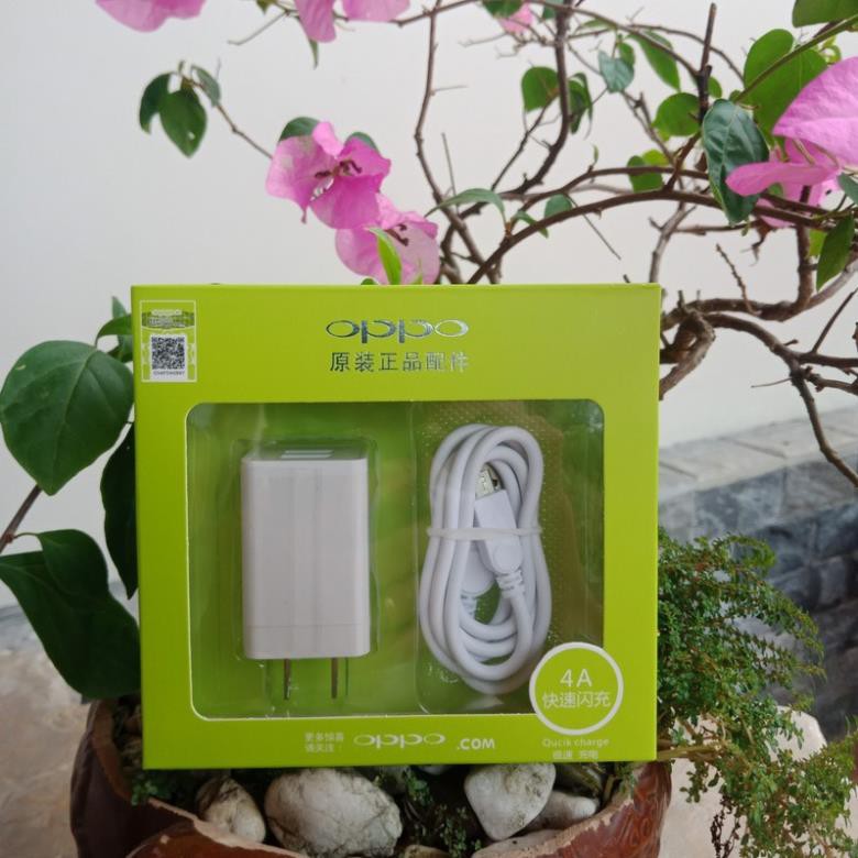 [Mã ELORDER5 giảm 10k đơn 20k] BỘ SẠC OPPO 4A-DOCK SẠC+CÁP SẠC CÔNG NGHỆ VOOC 2 cổng USB- Sạc nhanh