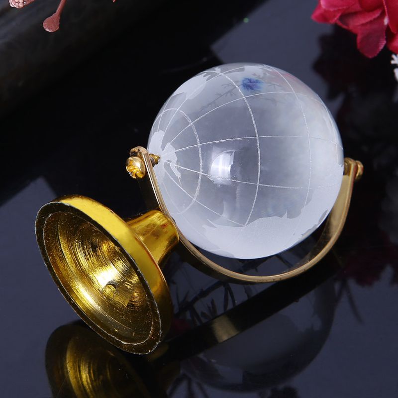 Mô Hình Bản Đồ Thế Giới Trái Đất Mini Bằng Thủy Tinh Trong Suốt Để Bàn Trang Trí