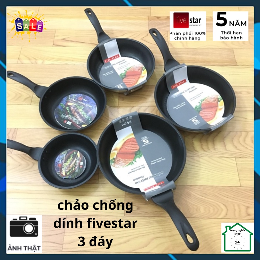 Chảo Từ chống dính,chảo đáy từ inox fivestar sezi 16,20,22,24,26,28,30cm