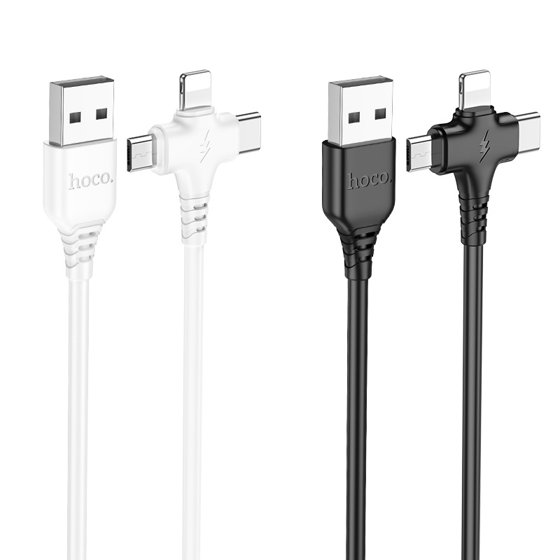 Dây Cáp Sạc HOCO X77 2A 1M 3 Trong 1 Cho Điện Thoại Samsung S10 Xiaomi 11