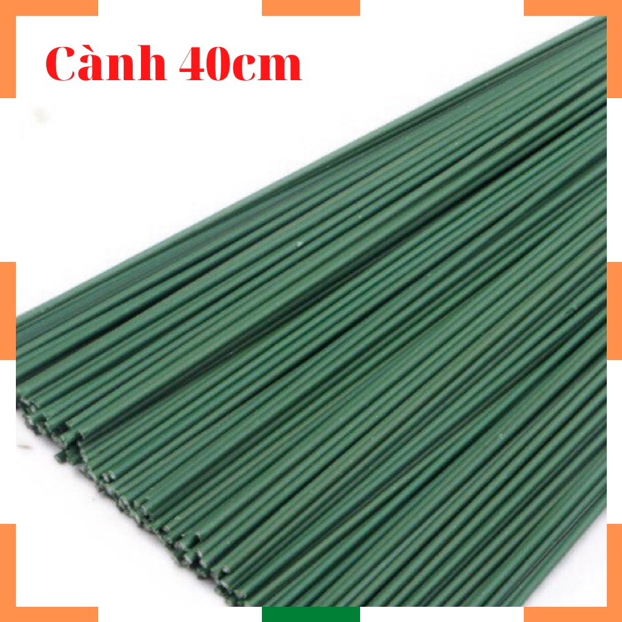 Bó 100 cành thép bọc nhựa dài 40cm, 60cm, 80cm dùng làm cành hoa sáp, cành hoa giấy cành nụ tầm xuân handmade