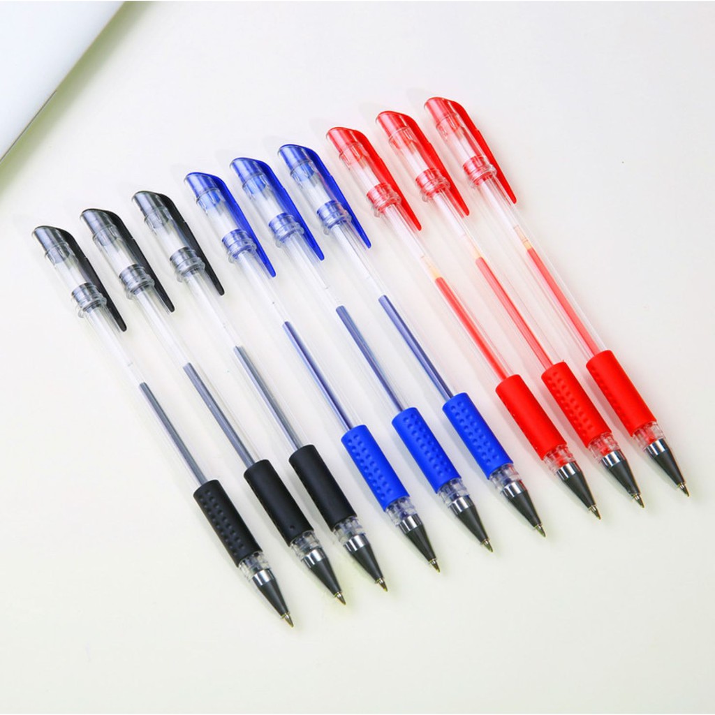 [ COMBO 50 chiếc ] Bút bi nước văn phòng : 3 màu xanh - đỏ - đen