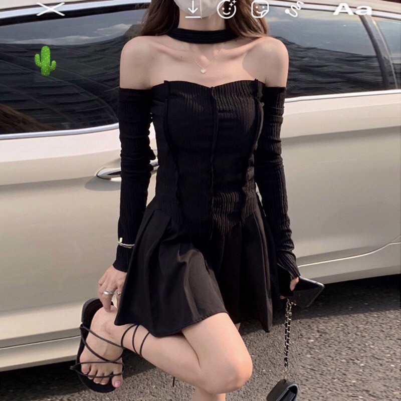 (Giá Sỉ)Áo Dài Tay Dáng Ôm thun croptop có dây cột rút, phong cách hàn quốc ⚡️⚡️⚡️P:876788